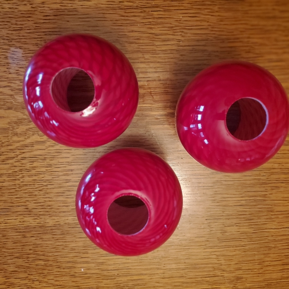Three 3 red light sconces.  Gorgeous berry color in excellent condition!